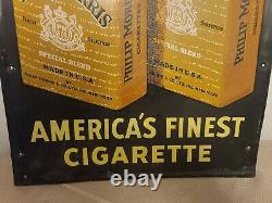 Vintage Rare 1950's Black Call For Philip Morris Tin Sign