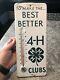 Vintage Rare 4-h Tin Sign Thermometer Best Better Metal Farm Feed Seed Animal