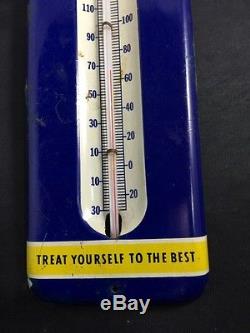 Vintage Rare Chew Mail Pouch Tobacco Tin Lithograph Thermometer Sign 9 by 3