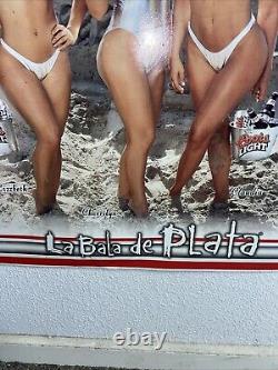 Vintage Rare Coors Light Sexy Models Girl Metal Beer Sign Bar Tin Espanol La