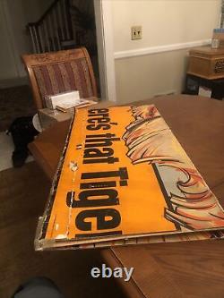 Vintage Rare Exxon gas oil Here's That Tiger Cardboard sign Huge Advertising
