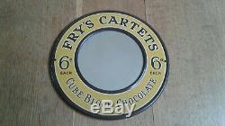 Vintage Rare Frys Cartets Chocolate Tin/metal Mirrored Sign(original)round