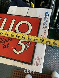 Vintage Rare HABANELLO 5 CENT CIGAR SIGN embossed tin tobacco advertising