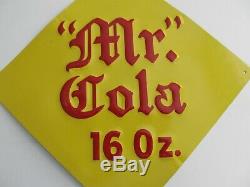 Vintage Rare Mr Cola embossed tin advertising sign, marked MRC-45, see details