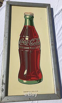 Vintage Rare Original Coca Cola Framed Tin Sign Advertisment Coke Bottle