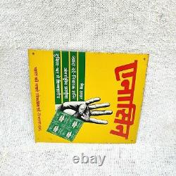 Vintage Rare Pharmaceutical Advertising Manners Anacin Medicine Tin Sign Board