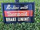 Vintage Re-line With Thermoid Brake Lining Tin Signs Cut In Half Framed