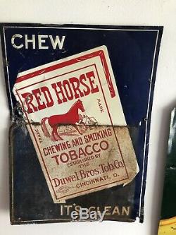 Vintage Red Horse tobacco chewing smoking tin Sign