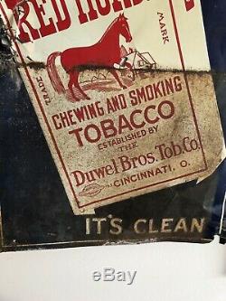 Vintage Red Horse tobacco chewing smoking tin Sign