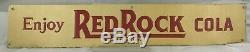 Vintage Red Rock Cola Embossed Metal Tin Sign Soda Stout St Louis Advertising