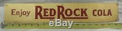 Vintage Red Rock Cola Embossed Metal Tin Sign Soda Stout St Louis Advertising