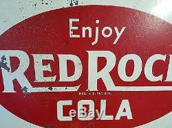 Vintage Red Rock Soda Tin Advertising Sign