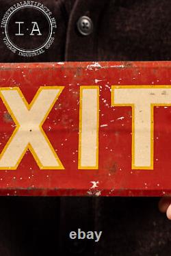 Vintage Reflective Tin Litho Exit sign