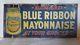 Vintage Richard Hellmann's Blue Ribbon Mayonaise Embossed Tin Sign Rare