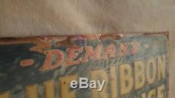 Vintage Richard Hellmans Blue Ribbon Mayonnaise Embossed Tin Sign RARE