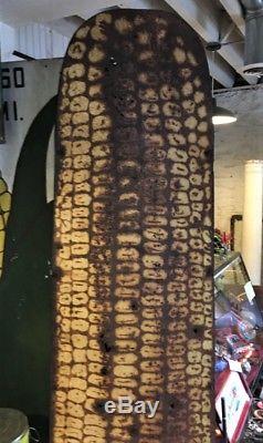 Vintage Roadside Farmers Stand Painted Tin Giant Corn Sign Upstate NY Can Ship