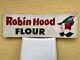 Vintage Robin Hood Flour Tin Sign Baking Grocery Food 1950's Original 12x35