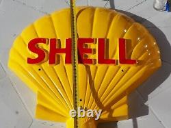 Vintage SHELL aluminum plate Tin Sign VERY RARE 17.4 inches x 16.7 inches