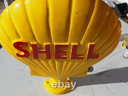 Vintage SHELL aluminum plate Tin Sign VERY RARE 17.4 inches x 16.7 inches