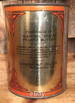 Vintage SQUIRREL Brand Peanut Butter Tin Can Country Store Display Advertising