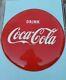 Vintage Sst 24 Drink Coca Cola Red Button Coke Soda Tin Not Porcelain Sign #1