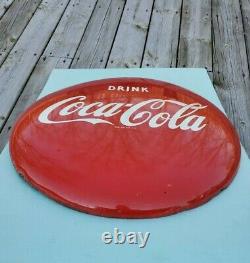 Vintage SST 24 Drink Coca Cola Red Button Coke Soda Tin Not Porcelain Sign #1