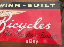 Vintage Schwinn-Built Tin Sign, Bicycles, 9.5x20