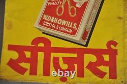 Vintage Scissors Cigarettes Ad Litho Tin Sign