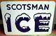 Vintage Scotsman Ice Double Sided Tin Sign With Hanging Bracket Unused