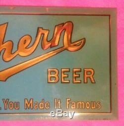 Vintage Self Framed Tin Advertising Northern Beer Sign Superior Wisconsin 1900s