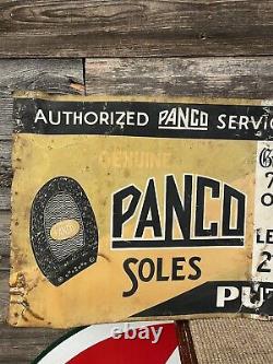Vintage Shoe Advertising Sign Panco Soles Tin Sign