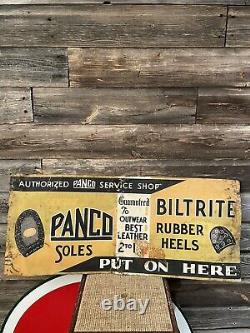 Vintage Shoe Advertising Sign Panco Soles Tin Sign