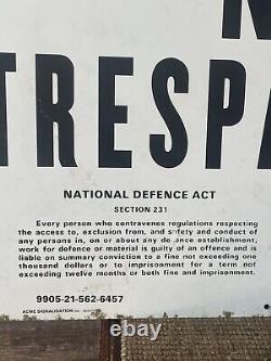 Vintage Sign Advertising Tin Sign National Defence Canadian Military
