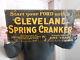 Vintage Sign Cleveland Spring Cranker Start Your Ford Tin Sign Ca. 1920 Rare
