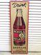 Vintage Sign Nichol Cola Soda Fountain Fluted Bottle 5 Cents Embossed Tin Metal