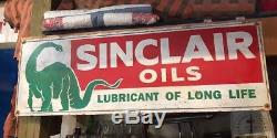 Vintage Sinclair Motor Oils Tin Metal Sign Dinosaur