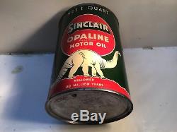 Vintage Sinclair Oil Quart Can Metal gas rare sign tin handy Beacon Mobil Shell
