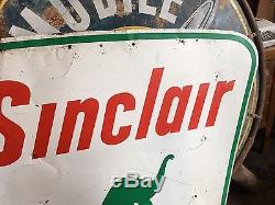 Vintage Sinclair Single Side Tin Litho Transitional Sign Made by ARCO