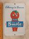 Vintage Smile Orange Drink Tin Litho Door Push Sign-super Graphics-6x4