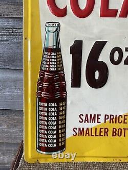 Vintage Soda Sign Tin Embossed Lotta Cola Advertising Sign