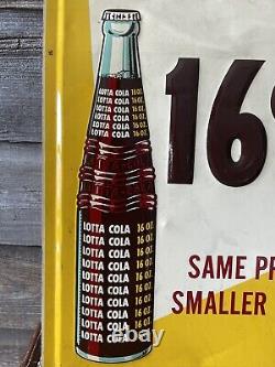 Vintage Soda Sign Tin Embossed Lotta Cola Advertising Sign