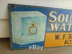 Vintage South Bend Watch/pocket Watches Embossed Tin Sign
