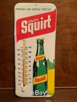 Vintage Squirt Tin Sign with Thermometer 1971