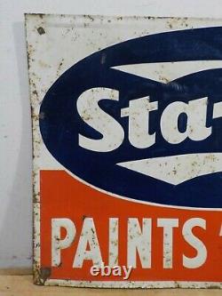 Vintage Sta-dri Paints 28 X 20 Construction Masonry Store Embossed Tin Sign