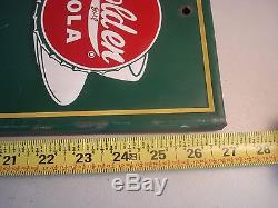 Vintage Sun Drop Tin Metal GOLDEN GIRL COLA Thermometer Coffee Cup Sign 60M17-C