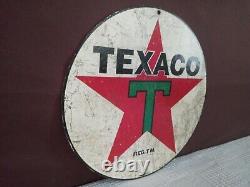 Vintage TEXACO Metal Tin Store Sign AUTHENTIC