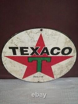 Vintage TEXACO Metal Tin Store Sign AUTHENTIC