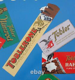 Vintage TOBLER Toblerone Chocolate Tin Litho Sign 1950's Swiss