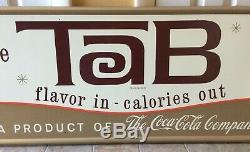 Vintage Tab Advertising Tin Sign Product of Coca Cola Coke Company