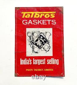 Vintage Talbros Gaskets Advertising Tin Sign Board Decorative Collectible TS313